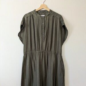 Bridge & Burn Lorane Olive Stripe Dress - Size XL